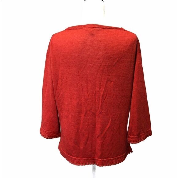 🚨 J. Crew Linen Burnt Orange Knitted Blouse - Picture 3 of 8